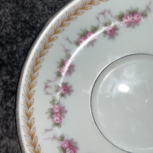 RC TEACUP & SAUCER VINTAGE 1960s PATTERN NORITAKE 564 VICTORIAN ROSES LAUREL - Picture 15 of 17